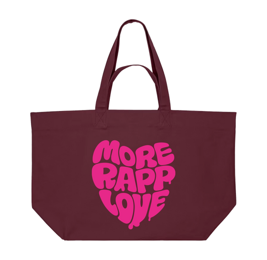 Große Jutetasche More Rapp bordeaux