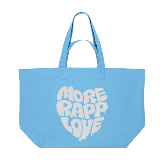 Große Jutetasche More Rapp hellblau